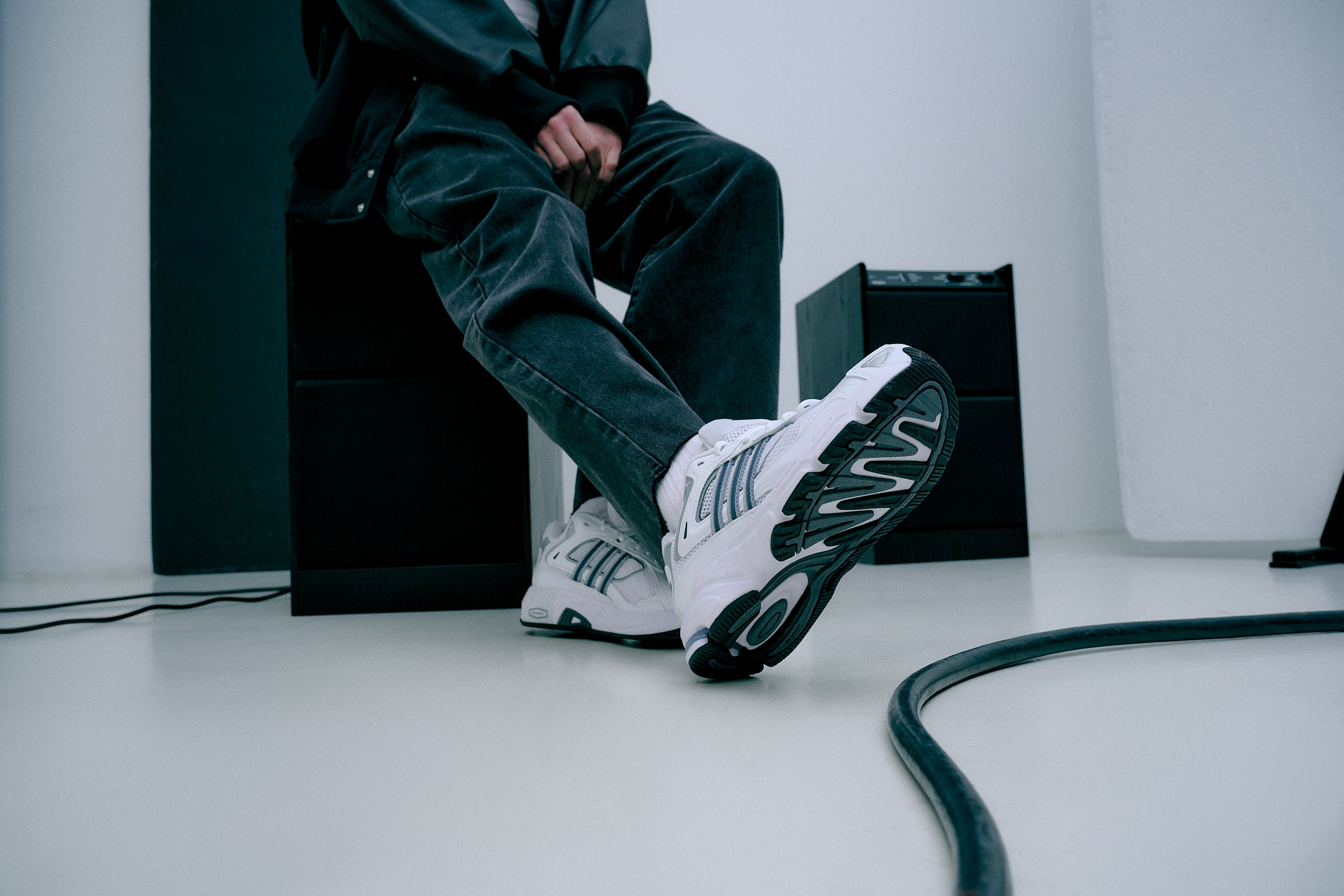 A fashionable sneaker highlighted in a vibrant setting.